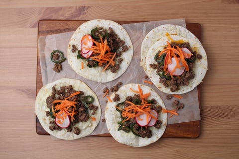 Spiced Ground Beef & Poblano Tacos - Step #4 Plate your dish