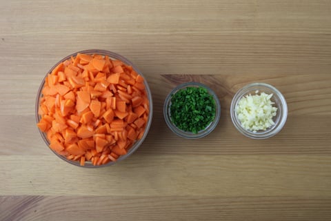 Creamy Chicken Fricassée with Sweet Carrots & Peas - Step #2 Mise en place