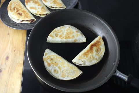 Ground Beef & Poblano Quesadillas - Step #4 Cook the quesadillas