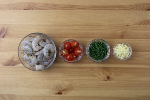 Shrimp Scampi Bucatini - Step #3 Mise en place