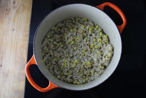 Corn & Pancetta Risotto - Step #2 Start the risotto