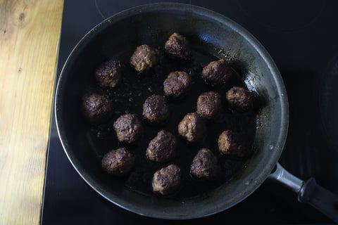 Sweet & Sour Beef Meatballs - Step #4 Cook the meatballs & make the sauce