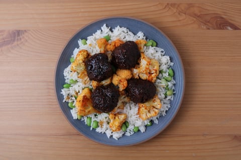 Sweet & Sour Beef Meatballs - Step #5 Plate your dish