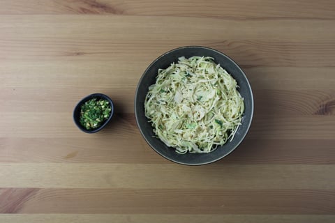 Tandoori Chicken Sandwiches - Step #4 Make the cashew-cilantro relish & slaw