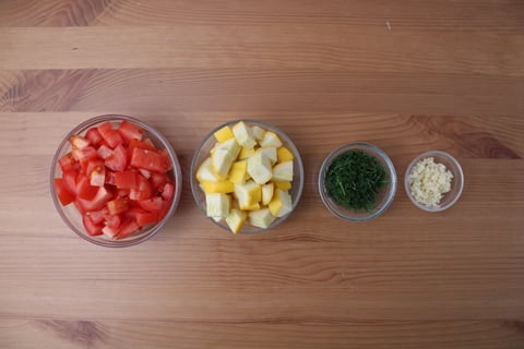 Greek-Style Chicken & Browned Feta Skillet - Step #1 Mise en place