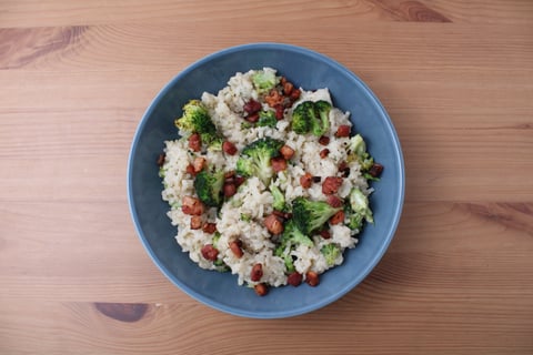 Crispy Pancetta & Creamy Broccoli Risotto - Step #6 Plate your dish