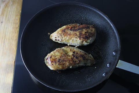 Creamy Mushroom Chicken Piccata - Step #3 Cook the chicken