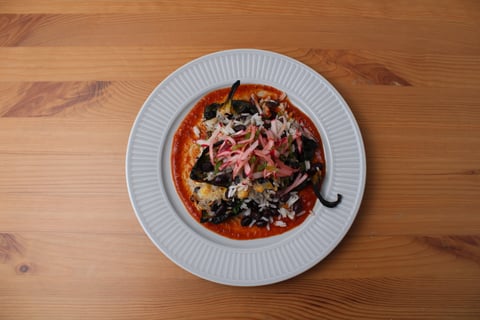 Black Bean Chiles Rellenos - Step #6 Plate your dish