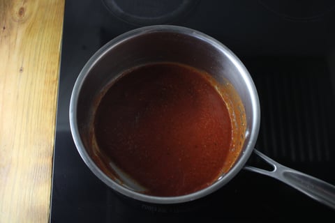 Black Bean Chiles Rellenos - Step #5 Make the tomato sauce