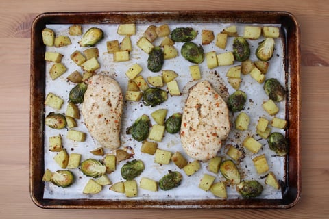 Sheet Pan Chicken Gado Gado - Step #2 Roast the chicken & vegetables