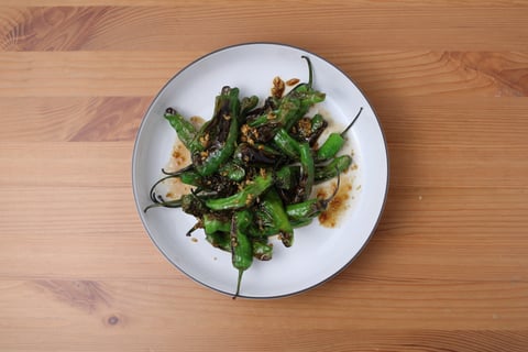 Goodfood & Chef: Miso Black Cod - Step #5 Sauté the shishitos