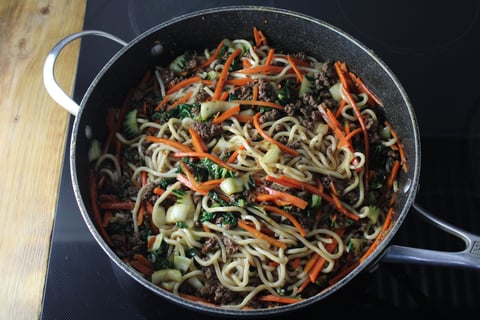 Beef Shanghai Noodles - Step #5 Combine the noodles