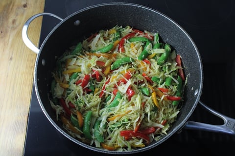 Veggie Shanghai Noodle Stir-Fry - Step #5 Sauté the vegetables