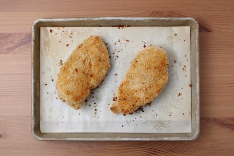 Breaded Garlic Chicken Breasts - Step #2 Prepare & roast the chicken