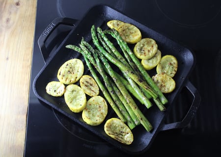 Grilled Asparagus & Zucchini Flatbreads - Step #3 Grill the vegetables