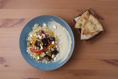 Warm Za’atar-Roasted Vegetable Bulgur Bowls - Step #6 Plate your dish