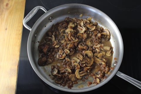 Goodfood & Chef: Chicken Breast Schnitzel - Step #4 Make the mushroom ragu