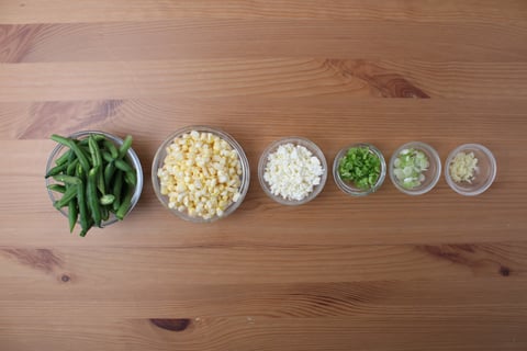 Nick’s Pick | Cheese Tortellini with Summer Corn & Feta - Step #2 Mise en place
