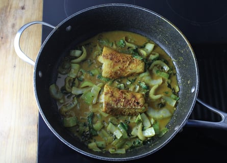 Carb-Wise: Creamy Cod Curry - Step #4 Finish the curry