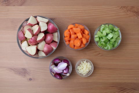 St. Paddy's Day One-Pan Beef Meatball Stew - Step #1 Mise en place