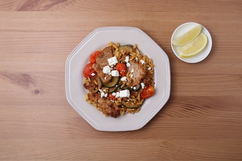 Pork Tenderloin Strips with Lemon & Garlic - Step #5 Plate your dish