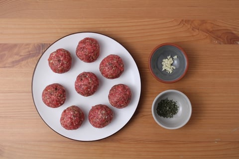 Saucy Rosemary-Garlic Beef Meatballs - Step #2 Prepare the meatballs