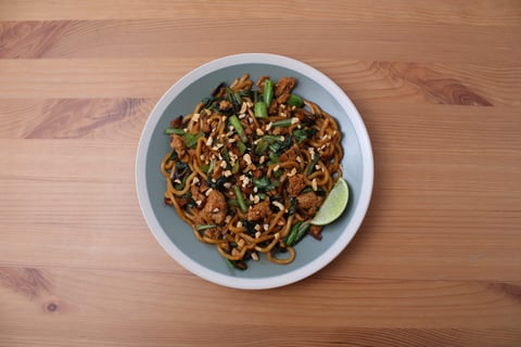 Speedy Sweet & Sour Ground Pork Noodle Stir-Fry - Step #6 Plate your dish