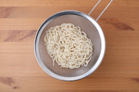 Speedy Sweet & Sour Ground Pork Noodle Stir-Fry - Step #2 Boil the noodles