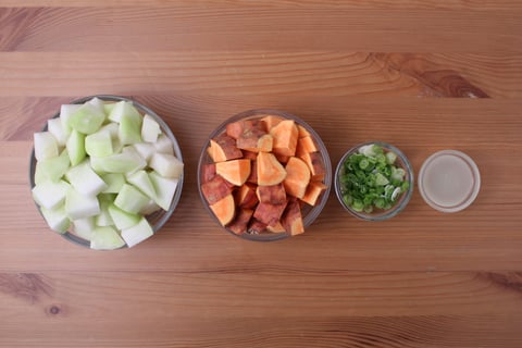 Sweet & Sticky Jerk Pork Chop Traybake - Step #1 Mise en place