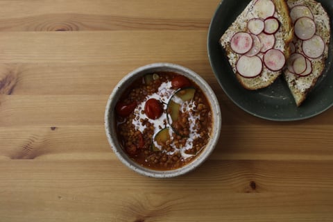 Creamy Lentil & Tomato Soup - Step #6 Plate your dish