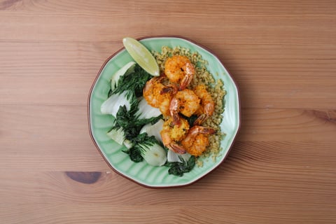 Oven-Crisped Thai Coconut Curry Shrimp - Step #4 Plate your dish