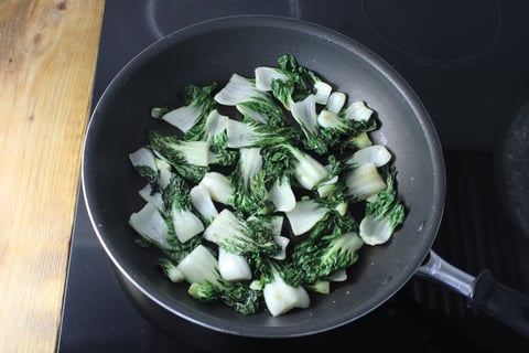 Oven-Crisped Thai Coconut Curry Shrimp - Step #3 Cook the bok choy