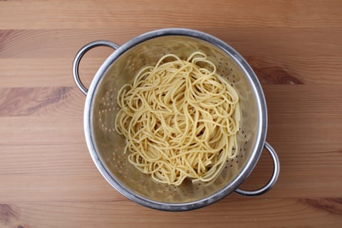 Creamy Goat Cheese Spaghetti Marinara - Step #1 Boil the pasta