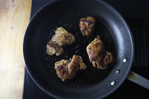 Spiced Chicken Thighs with Cranberry & Clementine Sauce - Step #3 Cook the chicken