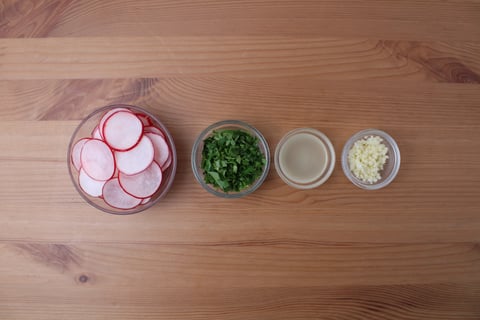 Garlic Shrimp & Marinated Radish Couscous - Step #2 Mise en place