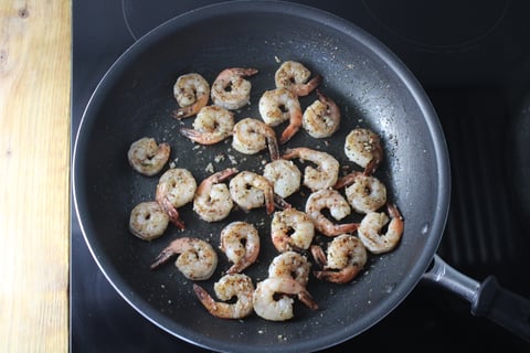 Garlic Shrimp & Marinated Radish Couscous - Step #5 Cook the shrimp