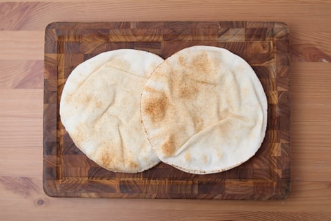 Muhammara-Inspired Ground Lamb Mezze - Step #5 Chauffer les pitas