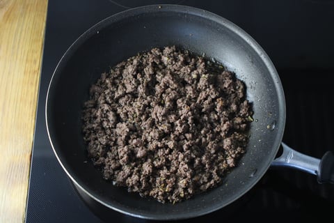 Ground Beef & Leafy Greens Sheet Pan Pizza - Step #2 Cook the beef