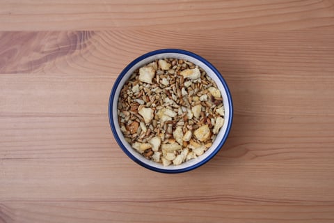 Lemony Roasted Pepper & Sweet Potato Bulgur Bowls - Step #5 Make the sunflower seed crunch