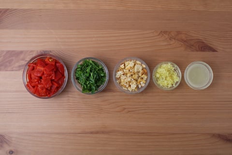 Lemony Roasted Pepper & Sweet Potato Bulgur Bowls - Step #3 Mise en place