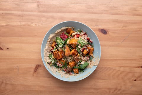 Lemony Roasted Pepper & Sweet Potato Bulgur Bowls - Step #6 Finish & serve