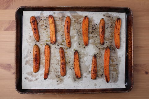 Creamy French Chicken Breast Skillet - Step #1 Roast the carrots