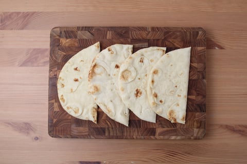 Greek Veggie Platter - Step #5 Warm the naan