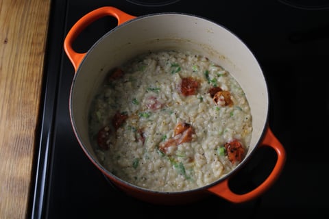 Scallion & Cheddar Risotto - Step #4 Finish the risotto