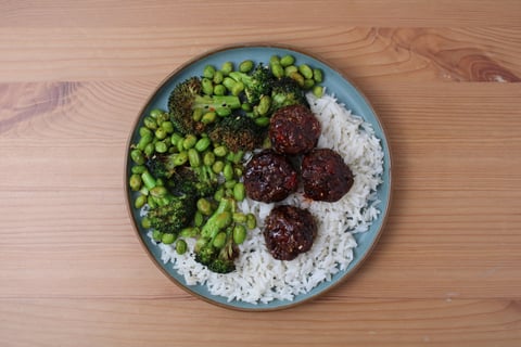 Sweet Chili Glazed Beef Meatballs - Step #5 Plate your dish