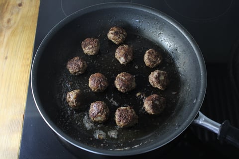 Creamy Swedish-Style Beef Meatballs - Step #3 Prepare & cook the meatballs