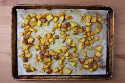 Curried Chicken Breasts - Step #1 Roast the vegetables