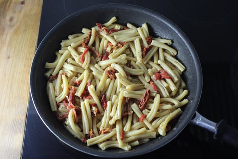 Quick Seared Pork Chops - Step #4 Make the sauce & combine the pasta