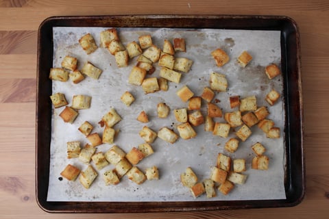 Chunky Potato & Bacon Chowder - Step #3 Make the croutons