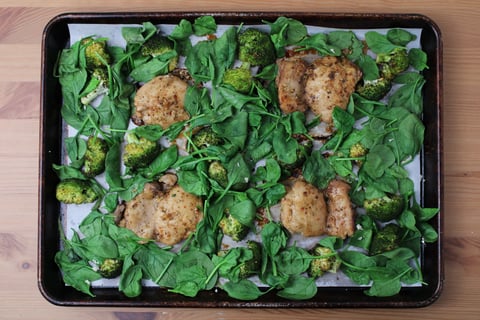 Sweet Lemongrass-Marinated Chicken Thighs - Step #4 Finish the chicken & roast the vegetables